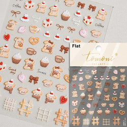 Charming Cherry's Cake Cute Bowknot Pink Blue Bear Flower Bouquet Strawberry Adhesive Nail Art Sticker Rhinestone Manicure Decal (Online Order Only)
