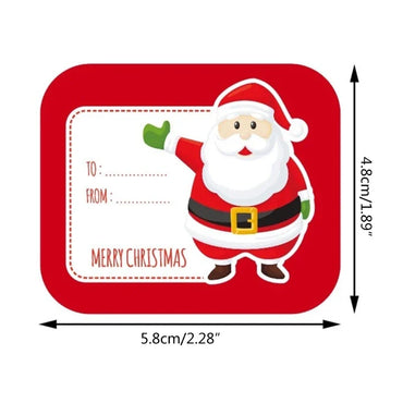 100pcs Merry Christmas Stickers Writable Name Tags Xmas Sticker Write On Labels Holiday Present DIY Gift Box Baking Card (Online Order Only)