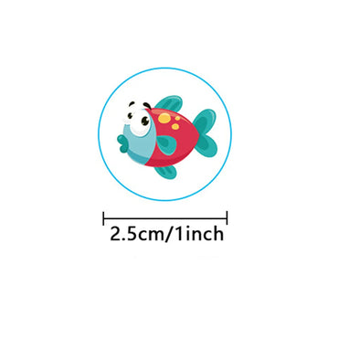 100-500pcs Round Cartoon Animal stickers for kids Teacher Reward Encourage Sticker Office Stationery for Children 1inch (Online Order Only)