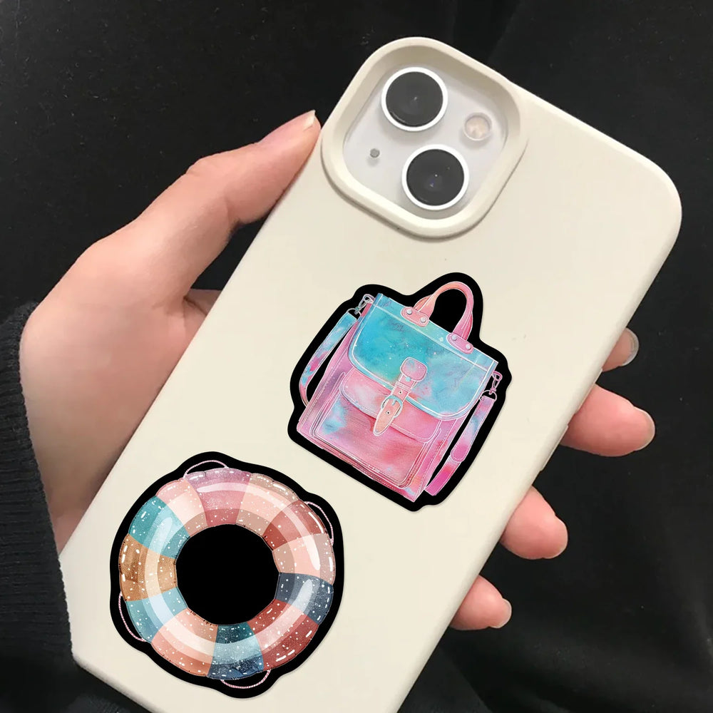 60PCS Colorful Shoes Shells Schoolbags Aesthetics Sticker Waterproof Cartoon Sticker For Desk Refrigerator Computer Phone (Online Order Only)