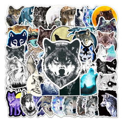 50Pcs Wolf Cartoon Waterproof Vinyl Stickers for Skateboard Snowboard (Online Order Only)