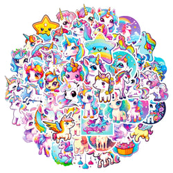 10/50Pcs Cute Cartoon Horse Stickers for Laptop Luggage Phone Car Scooter Funny Vinyl Decal for Kids Girl Children Gift (ONLINE ORDER ONLY)
