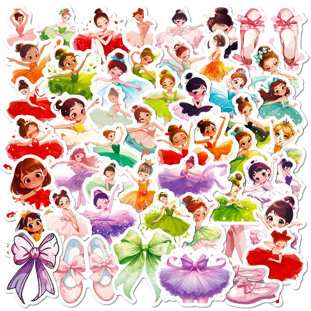 Ballet Dance Cartoon Stickers for Phone Laptop Luggage Skateboard Decals (ONLINE ORDER ONLY)