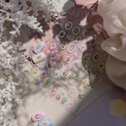 Retro European Flower Frame Gypsophila Bouquet Garden Charming Tulip Lavender Daisy Delicate Nail Art Stickers Manicure Decals (ONLINE ORDER ONLY)