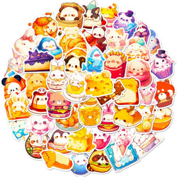 Funny Food Cartoon Animal Stickers for Laptop, Phone, Guitar, Bike, Skateboard Decals (ONLINE ORDER ONLY)