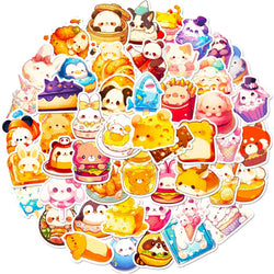 Funny Food Cartoon Animal Stickers for Laptop, Phone, Guitar, Bike, Skateboard Decals (ONLINE ORDER ONLY)