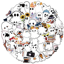 50pcs Funny Cartoon Ghost Stickers For Luggage Guitar Phone Diary Waterproof Graffiti Kids Toy DIY Cute Spooky Laptop Decals﻿ (ONLINE ORDER ONLY)