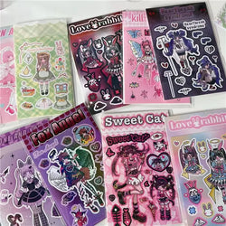 Korean ins Devil Angel Girl Stickers Diary Scrapbooking DIY Album Decoration Sticker Aesthetic Personalized Kawaii Stationery (ONLINE ORDER ONLY)