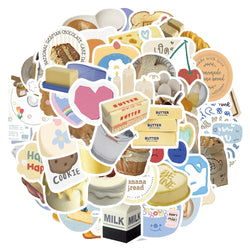 Milk Butter Bread Stickers for Suitcase, Skateboard, Laptop, Luggage, Phone (ONLINE ORDER ONLY)