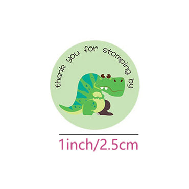 100-500Pcs Round Dinosaur Children Reward Stickers Cute Toy Tags Gift Decoration Sealing Label Stationery Supplies Stickers (Online Order Only)