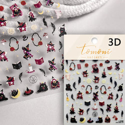 Halloween Ghost Pumpkin Bat Coffin Cat Spider Demon Jelly Self Adhesive Nail Art Sticker Terrifying Candy Candle Manicure Decals (ONLINE ORDER ONLY)