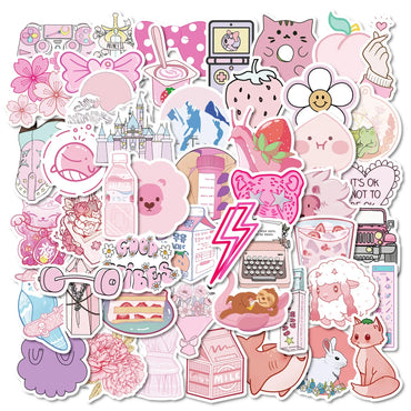 50pcs Cute Girl Cartoon Stickers for Helmet, Desktop, Wall Decoration (Online Order Only)