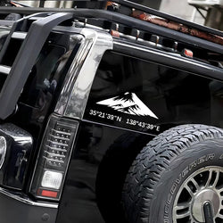 MOUNT FUJI Stickers with its longitude and latitude decal,creative&fashion with high quality for car trucks motorcycles &laptops (ONLINE ORDER ONLY)