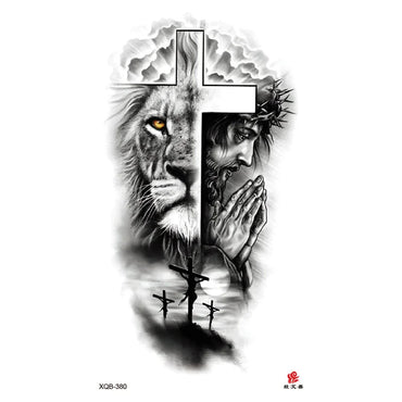 Waterproof Men's Temporary Tattoos for Hand Arm Body Realistic Lion Tiger Wolf Tattoo Stickers Animal Fake Tattoo for Women (Online Order Only)