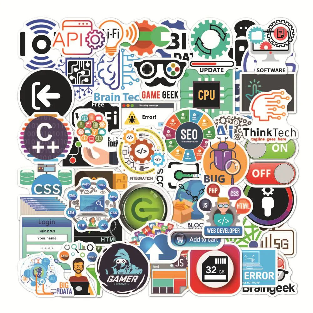 Funny Geek Java Programming Stickers Decals for Laptop, Skateboard, Motorcycle, Car - Waterproof (10/30/50pcs) (Online Order Only)
