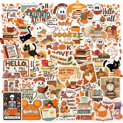 50Pcs Bookish Fall Stickers For Water Laptop Skateboard Computer Luggage Decals Motivational Scrapbook Sticker (ONLINE ORDER ONLY)