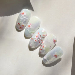 Flowers Blooming Cherry Blossom Sakura Living Peach Branch 5D Soft Relief Spring Adhesive Nail Art Sticker Chic Manicure Decals (ONLINE ORDER ONLY)