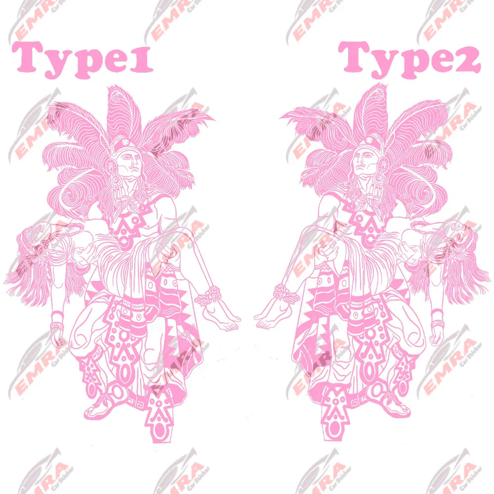 Aztec Man Women Stickers For Car Stickers External Accessories Hood Decoration Die Cutting Waterproof Prevent PVC Vinyl Decal (ONLINE ORDER ONLY)