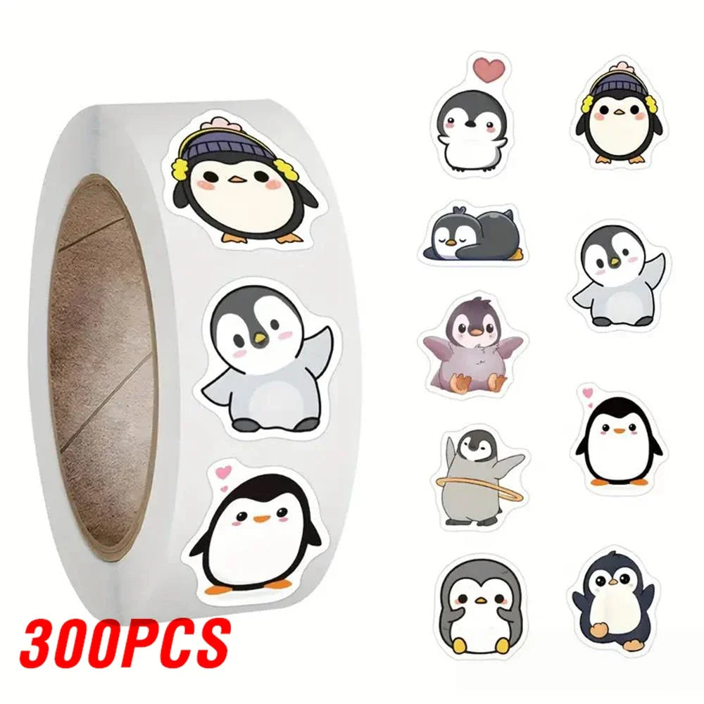 100-500pcs Penguin Animal Stickers Cartoon Removable Notebook Graffiti Sticker Decoration DIY Gift Baking Package Envelope Lable (ONLINE ORDER ONLY)