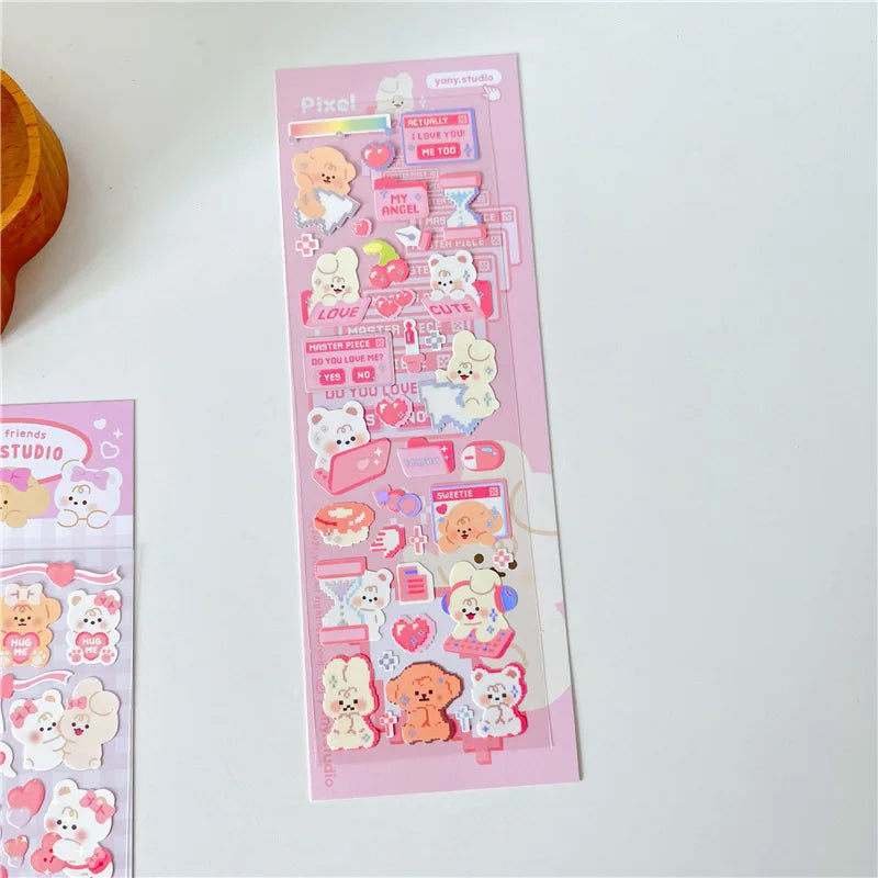 Korean INS Cute Animals Rabbit Decorative Stickers Scrapbooking DIY Album Kawaii Stationery Sticker Art Supplies Personalized (ONLINE ORDER ONLY)