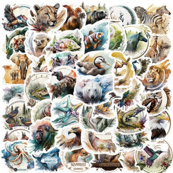 50PCS Cute Zoo Wild Animals Cartoon Stickers for Kids Toy DIY Luggage Laptop Guitar Skateboard Phone Case Bike Car Sticker (ONLINE ORDER ONLY)