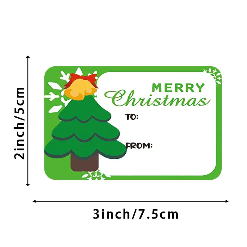 50-250Pcs Christmas Labels Sealing Sticker Aesthetic Kraft Paper Thank You Stationery Supply Decorative Scrapbook (ONLINE ORDER ONLY)