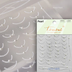 French Lines Gemstone Necklace Gilding Light Luxury Pearl Self Adhesive Nail Art Decorations Stickers Manicure Decals Wholesale (ONLINE ORDER ONLY)