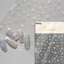 Summer Beach Dreamy Water Bubble Mermaid Shell Conch Starfish Jellyfish Soft Relief Decoration Nail Art Stickers Manicure Decals (ONLINE ORDER ONLY)