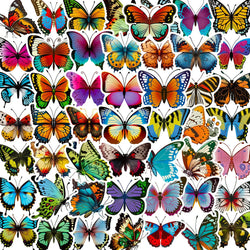 50Pcs Cartoon Butterfly Stickers for Helmet, Wall, DIY Decoration (Online Order Only)