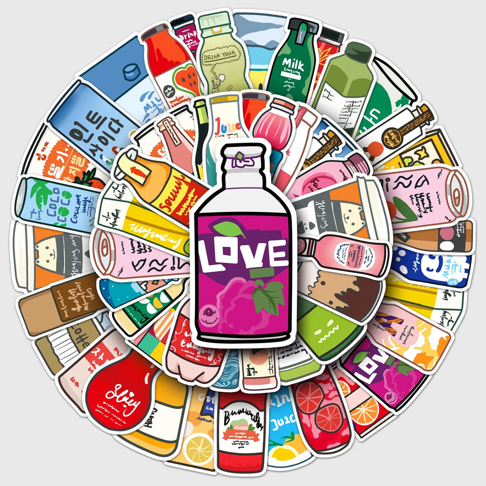 50Pcs Cartoon Waterproof Vinyl Stickers for Bottles, Skateboards, Snowboards, Home Decor (Online Order Only)