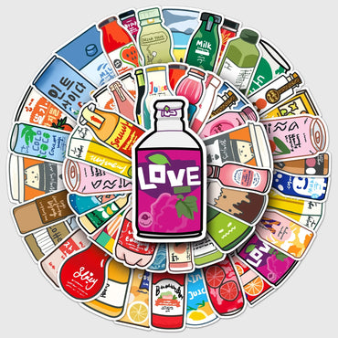 50Pcs Cartoon Waterproof Vinyl Stickers for Bottles, Skateboards, Snowboards, Home Decor (Online Order Only)