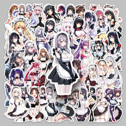 50pcs Sexy Maid Graffiti Stickers for Helmets, Walls, DIY Decoration Wholesale (ONLINE ORDER ONLY)