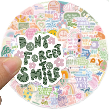 10/30/50/100PCS Cute Girls Danish Pink Inspirational Stickers Ins Cartoon Decal Toy DIY Phone Motorcycle Bike Guitar Car Sticker (ONLINE ORDER ONLY)