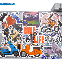 50Pieces Mountain Motocross Motorcycle Sports Dirt Bike Waterproof Stickers for Skateboard Phone Laptop Car Helmet Sticker Toys (Online Order Only)