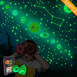 525PCS Glow in the Dark Nine Planets Wall Stickers for Kids Bedroom Decor (ONLINE ORDER ONLY)
