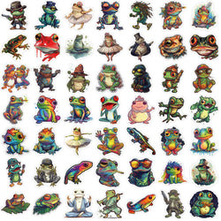 10/30/50pcs Cool Funny Psychedelic Frog Stickers Waterproof Decals Kids Toy Skateboard Laptop Motorcycle Car Decoration Sticker (ONLINE ORDER ONLY)
