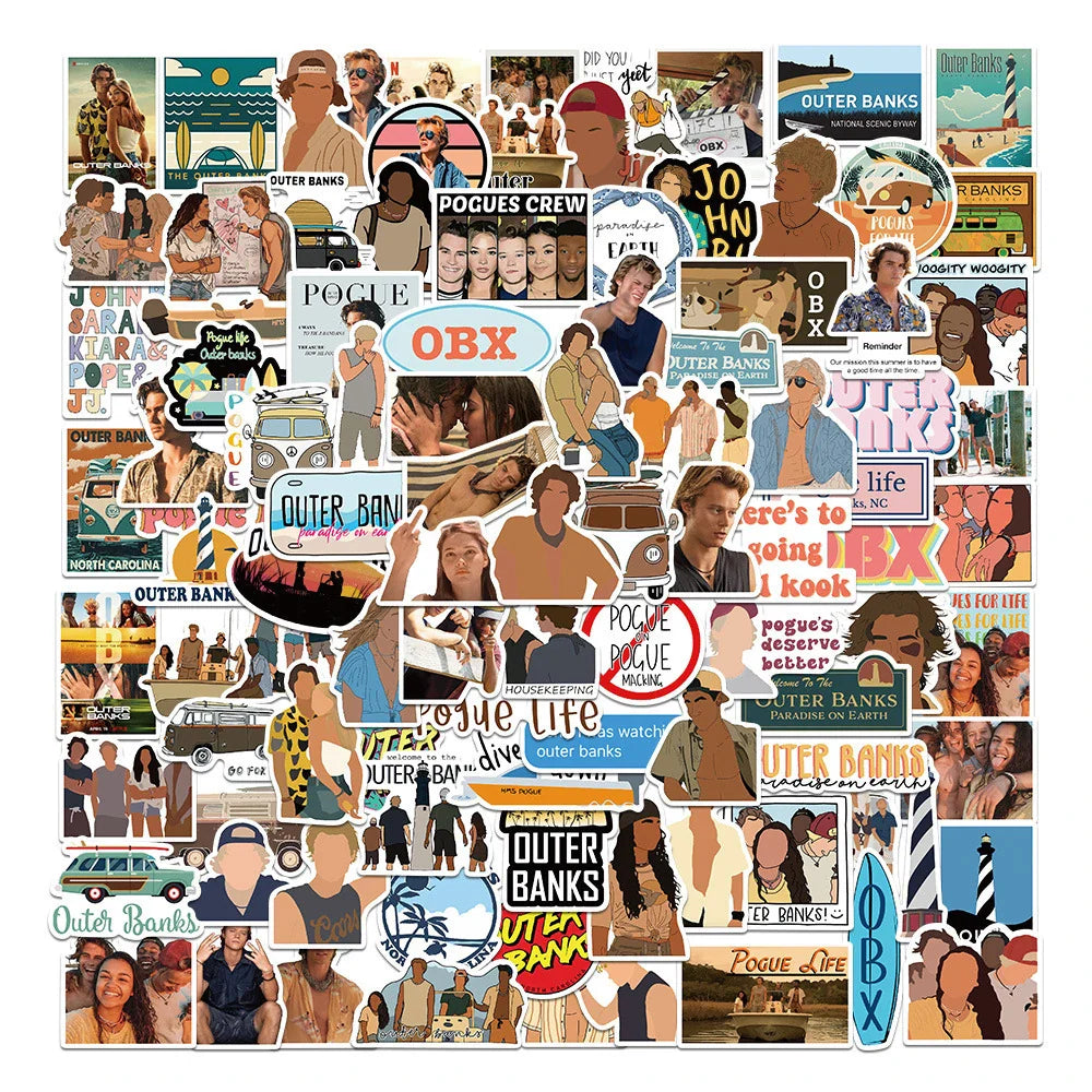 Outer Banks Stickers Decals for Skateboard Laptop Fridge Luggage Waterproof 10/30/50/100pcs (Online Order Only)