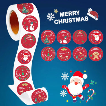 100-500pcs Merry Christmas Stickers 1 inch Round Christmas Tags Stickers for kids Gift Baking Package Envelope Stationery Decor (ONLINE ORDER ONLY)