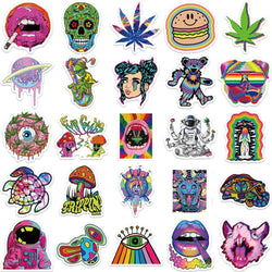 10/30/50PCS Cool Gothic Psychedelic Art Aesthetic Stickers Graffiti Decal Car Bike Skateboard Motorcycle Laptop Kid Sticker Toy (ONLINE ORDER ONLY)