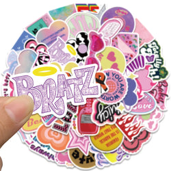 10/30/50PCS Ins Bratz Pink Girls Stickers Aesthetic DIY Phone Laptop Skateboard Notebook Suitcase Car Cute Cartoon Decal Sticker (ONLINE ORDER ONLY)