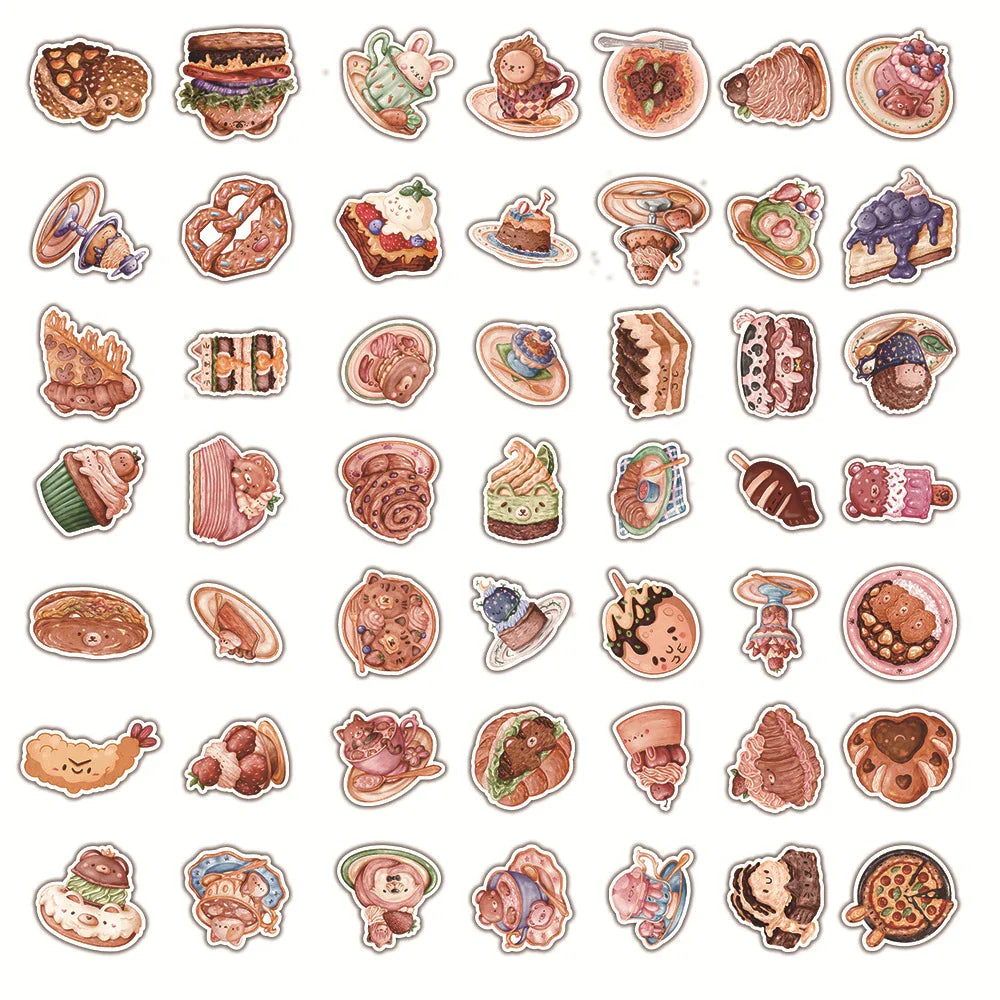 10/30/50/100pcs Funny Cute Animal Food Sticker Packs (ONLINE ORDER ONLY)