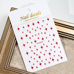1PCS Sliver Stars Nails Stickers 3D Bronzing Laser White Cross Starlight Glossychic Y2K Stylish Adhesive Manicure Decorations *# (Online Order Only)
