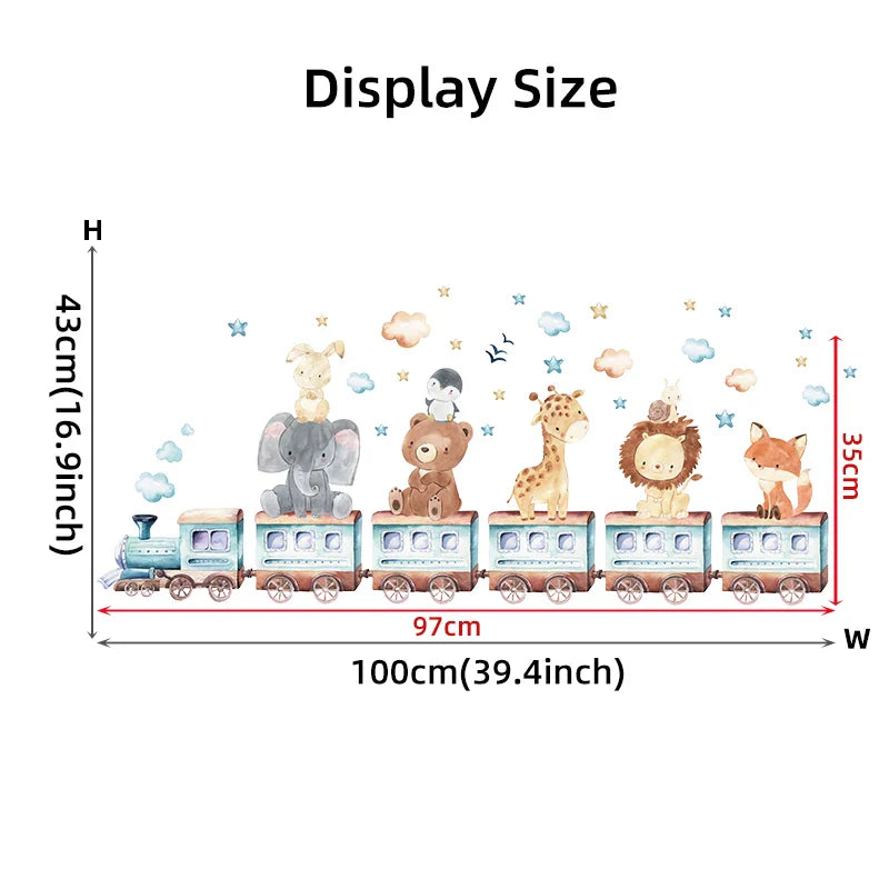 Watercolor Cartoon Animals Wall Stickers (ONLINE ORDER ONLY)