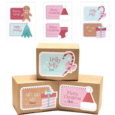 100pcs Merry Christmas Stickers Seal Labels Cute Name Tags for Xmas Cards Gift Packaging Envelope Box Xmas Decorative Sticker (ONLINE ORDER ONLY)