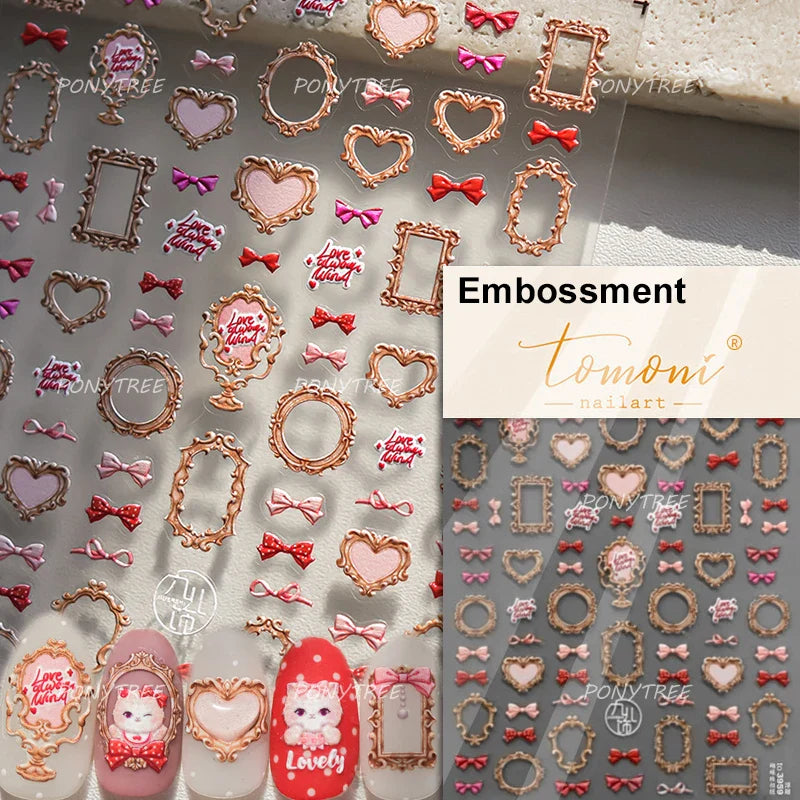 Cat House Snow Tree Window Fish Star Shiny Snowman Duck 5D Self Adhesive Nail Art Stickers Hat Apple Rhinestone Manicure Decals (ONLINE ORDER ONLY)