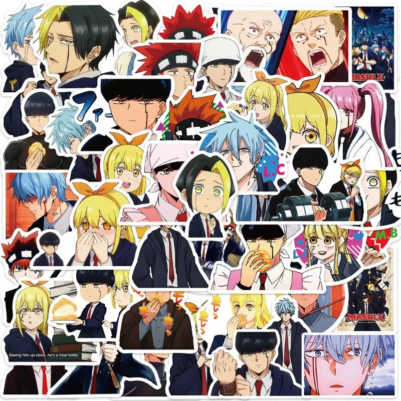 Mashle: Magic and Muscles Anime Stickers (50pcs) for Laptop, Phone, Car, Notebook, Water Bottle, Fridge (Online Order Only)