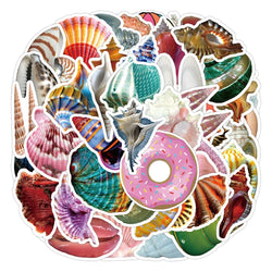 Shell Conch Cartoon Stickers for Phone Laptop Luggage Skateboard Kids Gift (ONLINE ORDER ONLY)