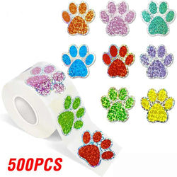 100-500pcs Black laser Sticker Paw Print Reward Stickers Dog Cat Bear Paw Labels for Teacher Student Stationery Sticker (ONLINE ORDER ONLY)