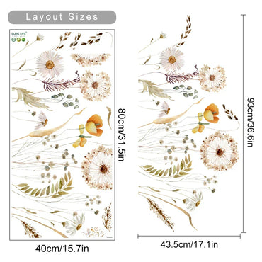 Boho Watercolor Pampas Grass Floral Wall Decals Home Decor (ONLINE ORDER ONLY)