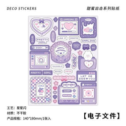 Cute Sweet attack series Stickers Text Dialog Idol Card DIY Material Scrapbooking Decorative Sticker Personalized Stationery (ONLINE ORDER ONLY)